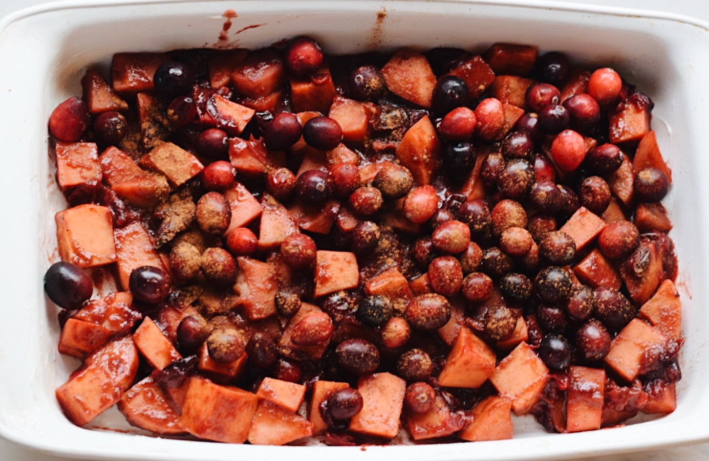 cranberry apples and sweet potatoes without the oatmeal crust